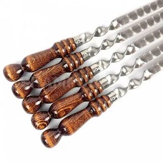 Шампура с деревянной ручкой (широкие ) 40*18
