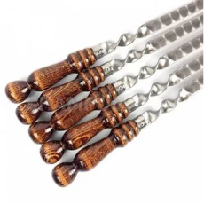 Шампура с деревянной ручкой широкий 60 см*20 мм