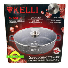 Сковорода-сотейник с мраморным покрытием 3.0л KL-4001-24 (1x6)