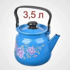 Чайник эмал 3,5л с рис С2716.34  Васильковый