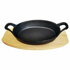 Сковорода порц чугун 23см овал с 2руч на подставке TM MY REAL IRON COOK